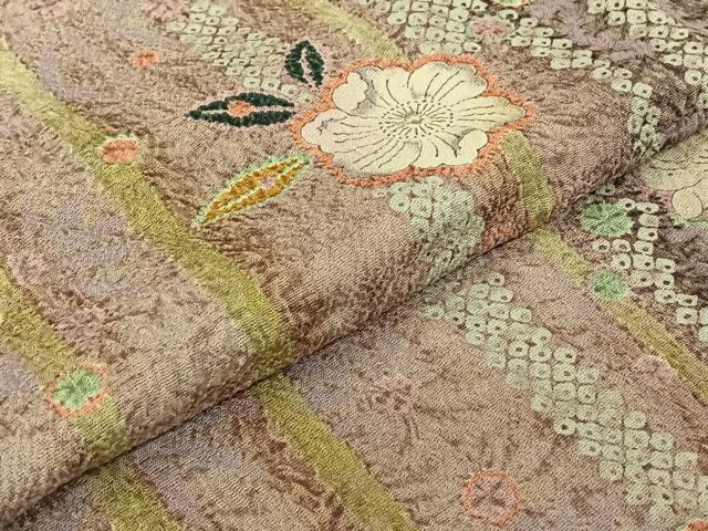 平和屋着物▽上質な小紋 単衣 辻が花 金彩 正絹 逸品 AABE9311jh