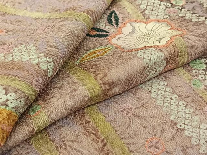 平和屋着物▽上質な小紋 単衣 辻が花 金彩 正絹 逸品 AABE9311jh