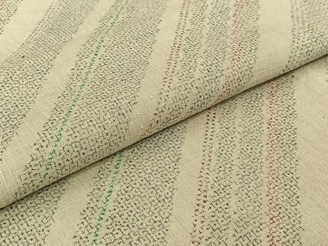 平和屋着物▽本場結城紬 重要無形文化財 単衣 100亀甲 斜縞 正絹 逸品 AABE9312jh