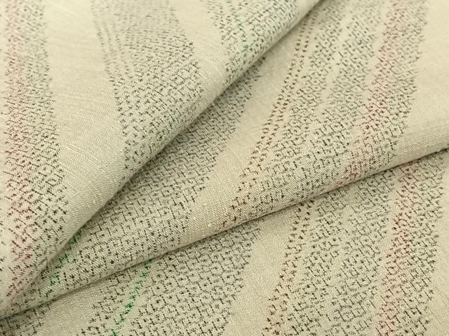 平和屋着物▽本場結城紬 重要無形文化財 単衣 100亀甲 斜縞 正絹 逸品 AABE9312jh