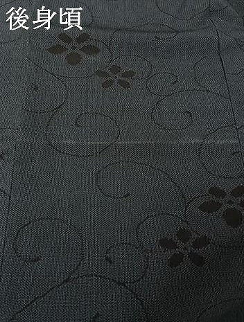 平和屋着物▽本塩沢　単衣　花唐草文　正絹　逸品　AABE9314jh