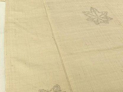 平和屋着物▽上質な紬 単衣 舞葉文 正絹 逸品 AABE9316jh
