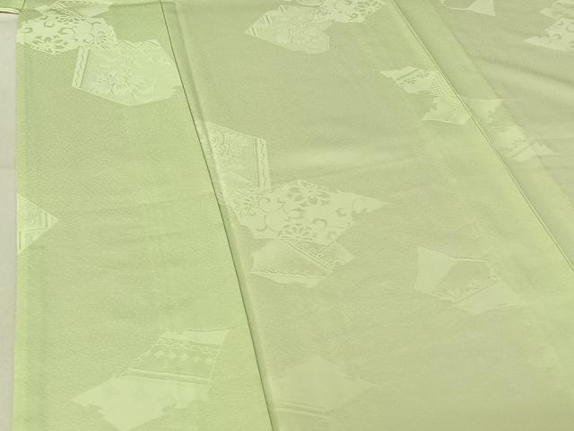 平和屋着物▽上質な色無地 単衣 花唐草地紋 夏虫色 正絹 逸品 AABE9320jh