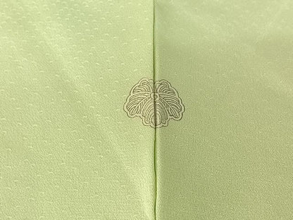 平和屋着物▽上質な色無地 単衣 花唐草地紋 夏虫色 正絹 逸品 AABE9320jh