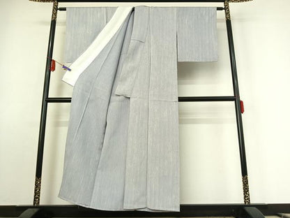 平和屋着物▽上質な小紋 単衣 霞文 正絹 逸品 AABE9321jh