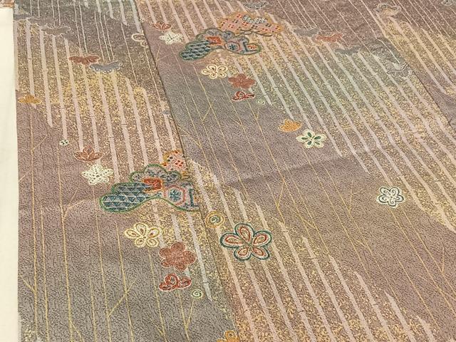 平和屋着物▽上質な小紋　単衣　吉祥花文　金彩　やまと誂製　正絹　逸品　AABE9328jh