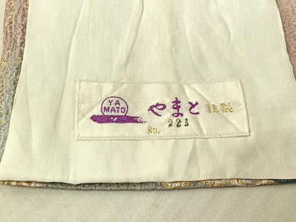 平和屋着物▽上質な小紋　単衣　吉祥花文　金彩　やまと誂製　正絹　逸品　AABE9328jh