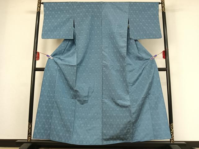 平和屋着物▽上質な小紋 単衣 幾何学文様 正絹 逸品 AABE9330jh
