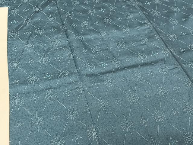 平和屋着物▽上質な小紋 単衣 幾何学文様 正絹 逸品 AABE9330jh
