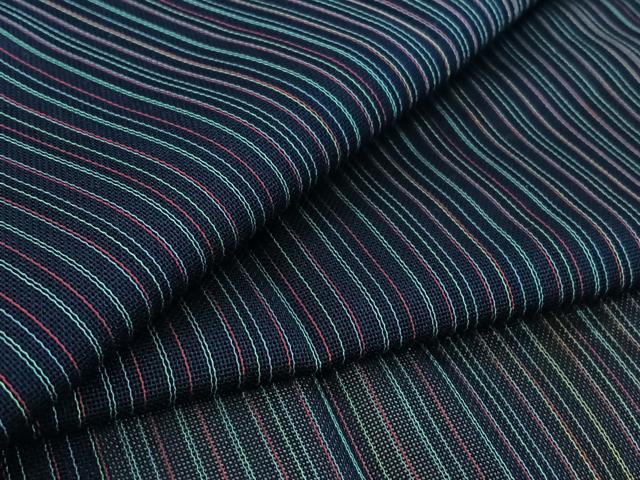 平和屋着物▽道行コート スリーシーズン 春夏秋 塵除け 縞 正絹 逸品 AABE9336jh