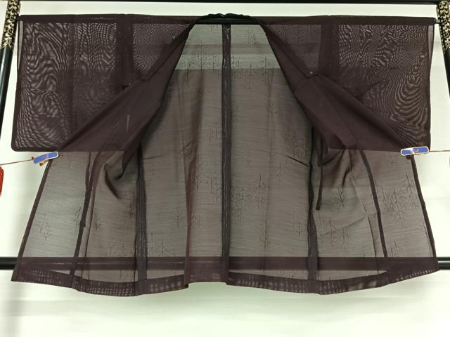 平和屋着物▽道行コート スリーシーズン 春夏秋 塵除け 樹林文 正絹 逸品 AABE9338jh