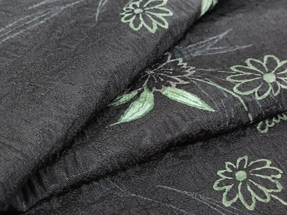 平和屋着物▽上質な小紋 単衣 草花文 正絹 逸品 AABE9340jh