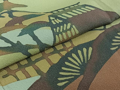 平和屋着物▽訪問着 単衣 手描き 風景文 暈し染め 正絹 逸品 AABE9341jh
