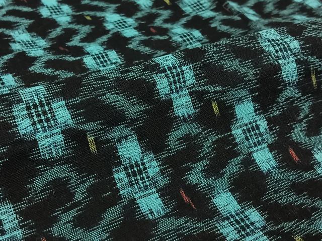 平和屋着物▽久留米絣　単衣　幾何学文様　綿　逸品　AABE9342jh