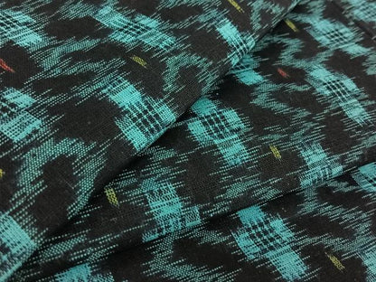 平和屋着物▽久留米絣　単衣　幾何学文様　綿　逸品　AABE9342jh