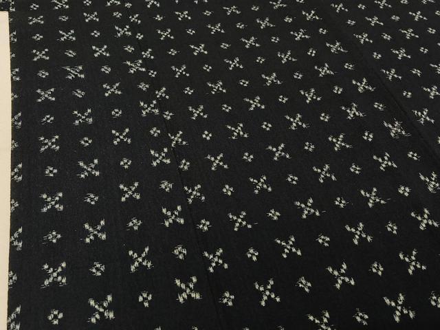平和屋着物▽お召　単衣　幾何学文様　正絹　逸品　AABE9343jh