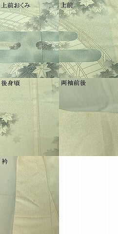 平和屋着物▽訪問着　単衣　紅葉　金彩　正絹　逸品　AABE9344jh
