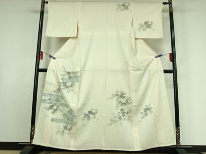 平和屋着物▽訪問着　単衣　紅葉　金彩　正絹　逸品　AABE9344jh
