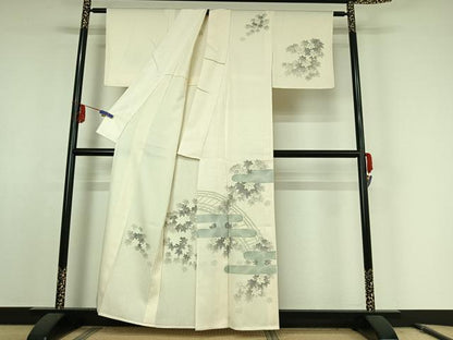 平和屋着物▽訪問着　単衣　紅葉　金彩　正絹　逸品　AABE9344jh