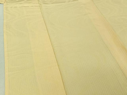 平和屋着物▽上質な色無地 単衣 流水地紋 鳥の子色 正絹 逸品 AABE9346jh