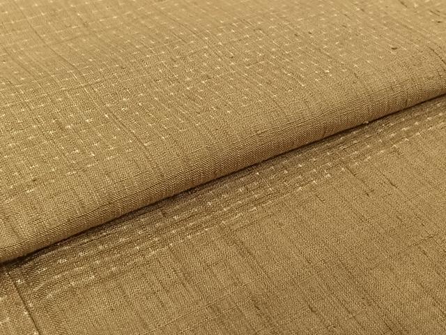 平和屋着物▽上質な紬 単衣 横段文 正絹 逸品 AABE9348jh