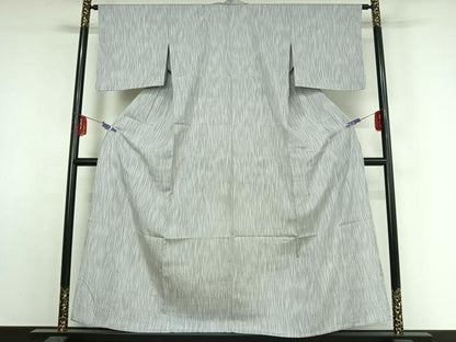 平和屋着物▽上質な紬 単衣 よろけ縞 正絹 逸品 AABE9349jh
