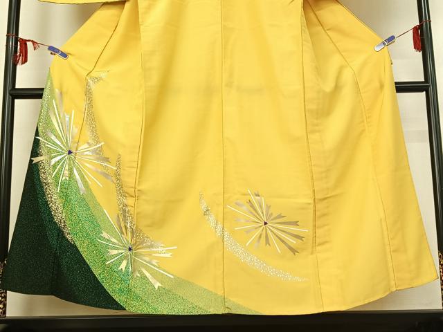 平和屋着物▽訪問着　単衣　舞花文　金銀彩　洗える着物　AABE9353jh