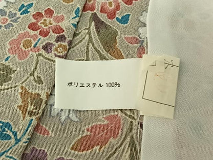 平和屋着物▽小紋 単衣 草花文 洗える着物 AABE9358jh
