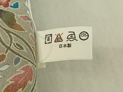 平和屋着物▽小紋 単衣 草花文 洗える着物 AABE9358jh