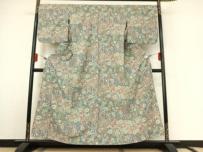 平和屋着物▽小紋 単衣 辻が花 洗える着物 AABE9360jh