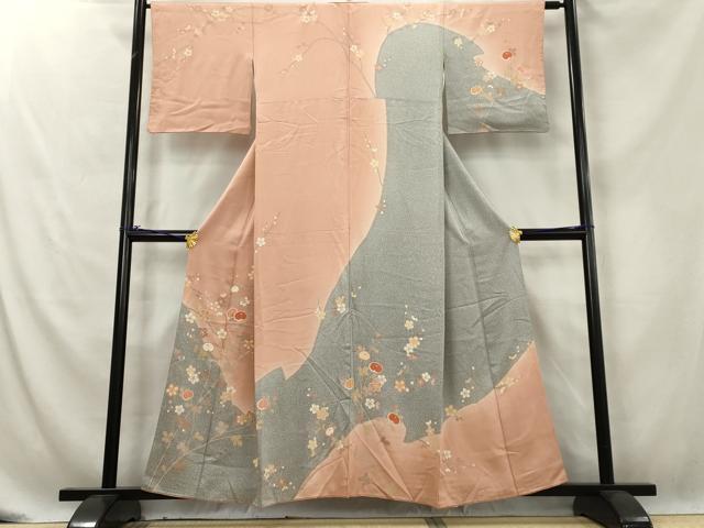 平和屋着物■訪問着 枝梅文 暈し染め 金彩 正絹 逸品 AABE9386tn