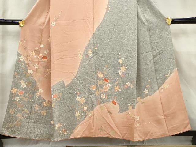 平和屋着物■訪問着 枝梅文 暈し染め 金彩 正絹 逸品 AABE9386tn