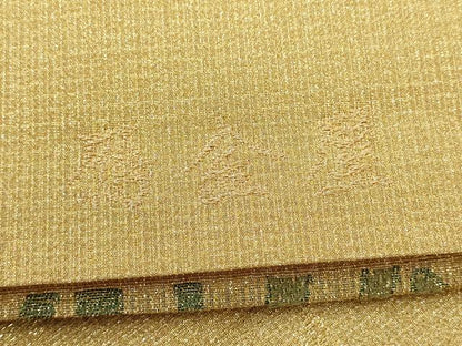 平和屋着物▼六通柄袋帯　鷹金屋　流水籬文　金糸　正絹　逸品　AABE9886wj