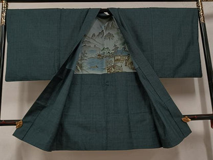 平和屋着物●男性　本場大島紬　アンサンブル　一元絣　正絹　逸品　AABF0005ph