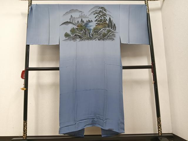 平和屋着物●男性　紬　アンサンブル　長襦袢(袷)セット　亀甲柄　正絹　逸品　未使用　AABF0006ph