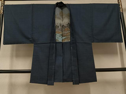 平和屋着物●男性　本場大島紬　アンサンブル　100亀甲　総詰め　正絹　逸品　未使用　AABF0011ph
