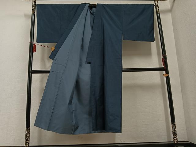 平和屋着物○男性 本場縞大島紬 アンサンブル 長襦袢(無双仕立て
