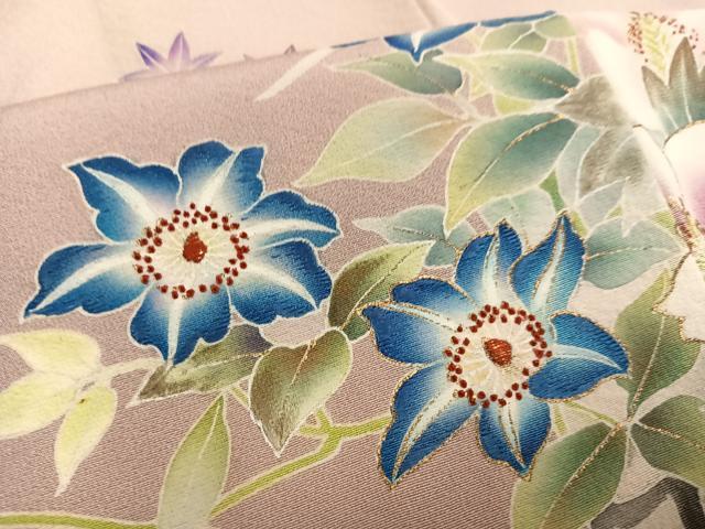 平和屋着物○訪問着 友禅 刺繍 飾花文 暈し染め 金彩 正絹