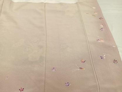 平和屋着物●訪問着　友禅　刺繍　飾花文　暈し染め　金彩　正絹　逸品　AABF0014ph