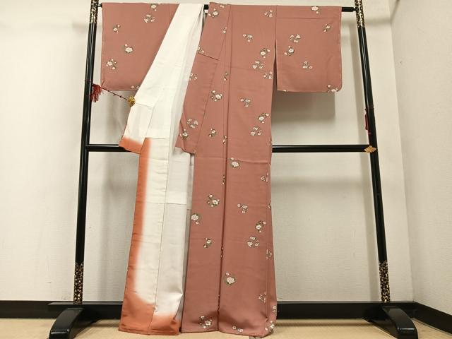平和屋着物●上質な小紋　草花文　正絹　逸品　未使用　AABF0015ph 平和屋着物□上質な小紋 絵霞花蝶文 金彩 正絹 逸品 CABG6805xiの通販