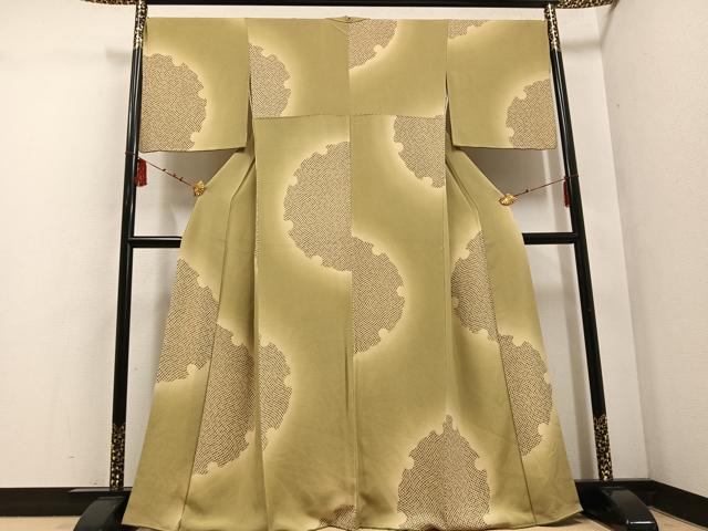 平和屋着物●上質な小紋　雪輪文　暈し染め　ますいわ屋扱い　正絹　逸品　AABF0018ph