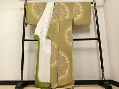 平和屋着物●上質な小紋　雪輪文　暈し染め　ますいわ屋扱い　正絹　逸品　AABF0018ph