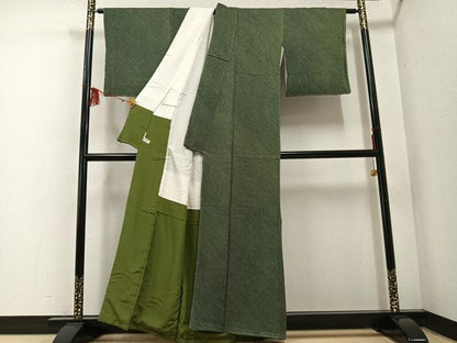 平和屋着物●上質な小紋　絞り　ますいわ屋扱い　正絹　逸品　未使用　AABF0019ph