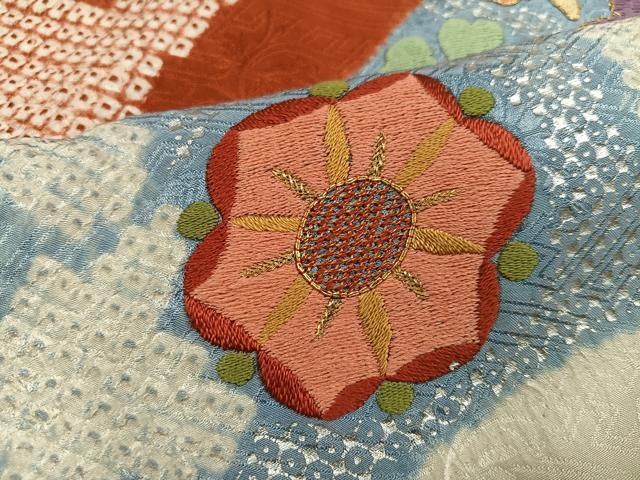 平和屋着物●豪華振袖　駒刺繍　絞り　舞花文　金銀彩　正絹　逸品　AABF0020ph 平和屋着物□豪華振袖 駒刺繍 絞り 霞取り花松文 金彩 正絹 逸品