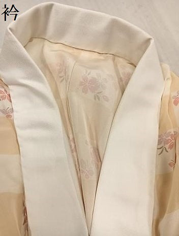 平和屋着物●長襦袢　無双仕立て　市松桜文　正絹　逸品　AABF0023ph