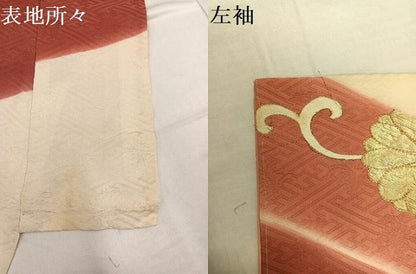 平和屋着物●訪問着　駒刺繍　花唐草文　暈し染め　金彩　正絹　逸品　AABF0025ph