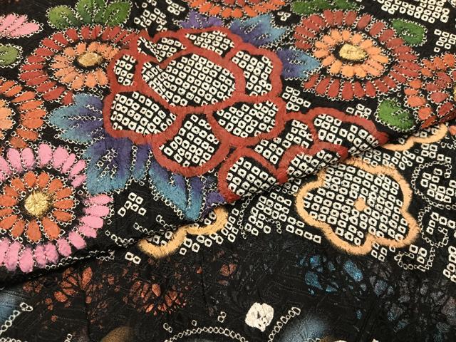 平和屋着物●豪華振袖　総絞り　吉祥草花文　金彩　正絹　逸品　AABF0028ph
