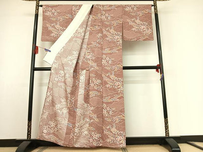 平和屋着物▽小紋　単衣　辻が花　洗える着物　AABF0081jh