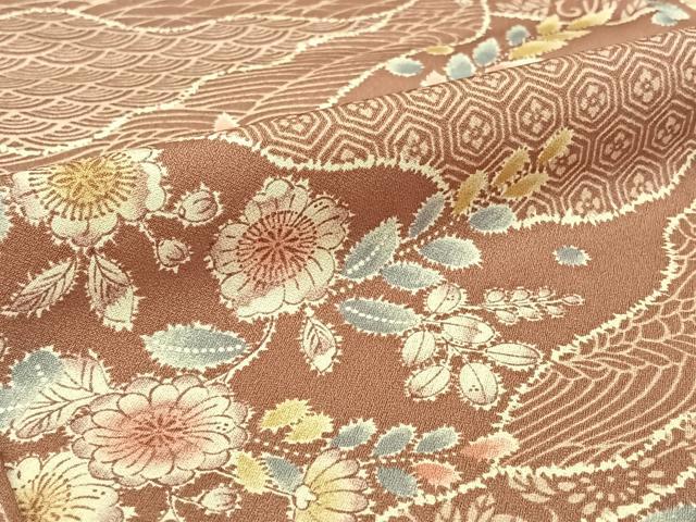 平和屋着物▽小紋　単衣　辻が花　洗える着物　AABF0081jh