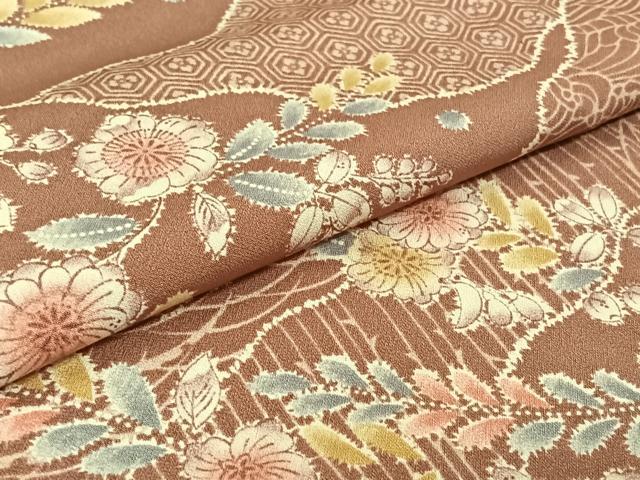 平和屋着物▽小紋　単衣　辻が花　洗える着物　AABF0081jh